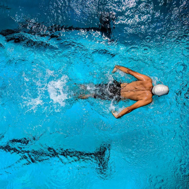 Pool with steps at the shallow end